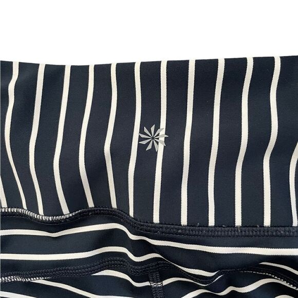 ATHLETA Contender 7/8 Leggings Navy Blue and White Striped Size Medium - Picture 4 of 7